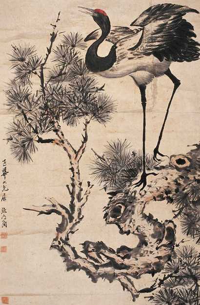 张问陶 松鹤 立轴